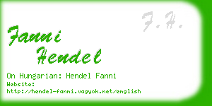fanni hendel business card